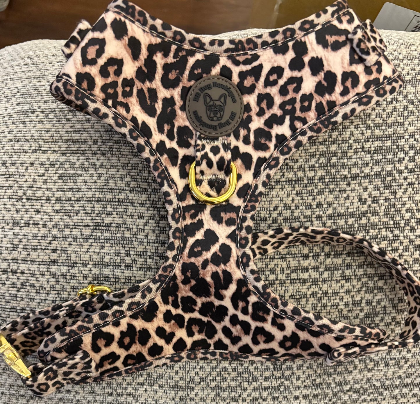Animal print velvet harness