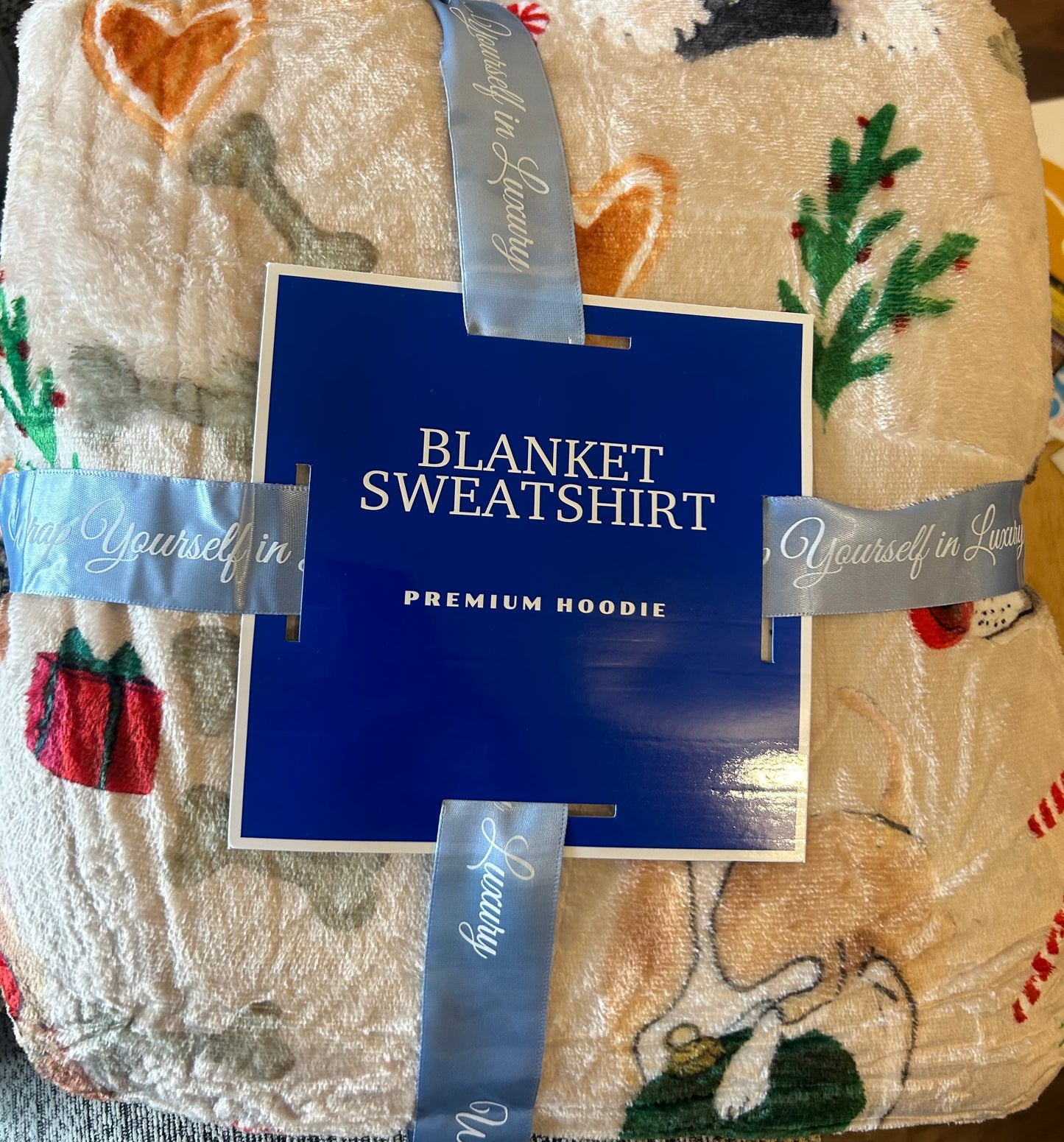 Human fleece hoody Christmas pattern
