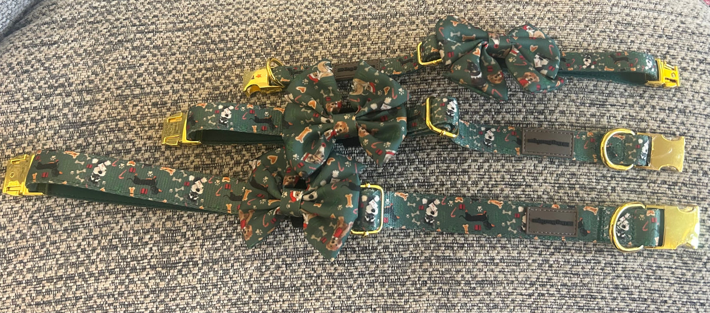 Christmas collar with bow