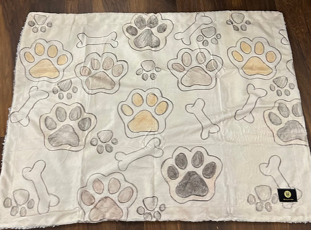 Paw print fleece blanket