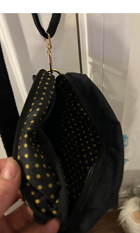 Velvet dog walking bag